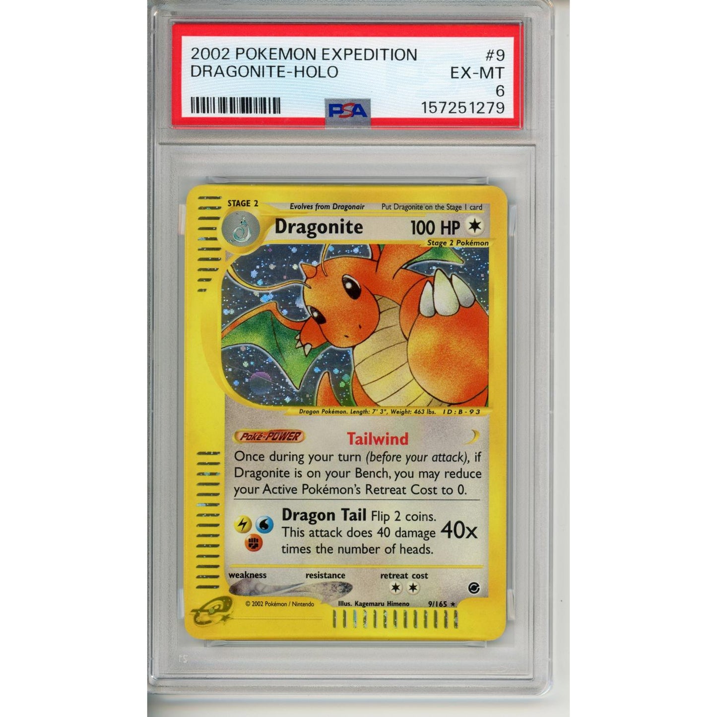 Pokemon Graded: Dragonite Holo 2002 #9 PSA 6