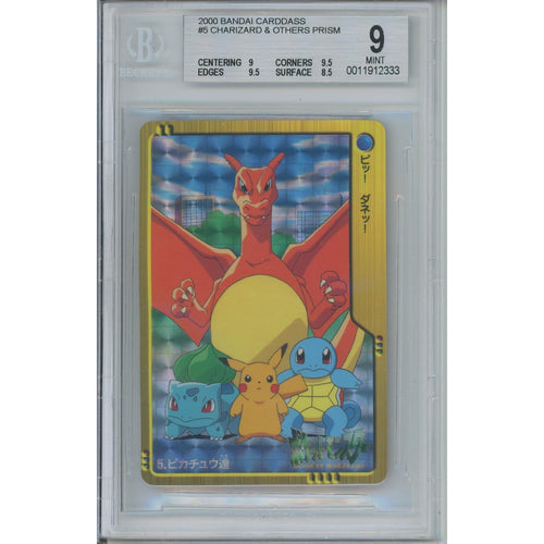 Pokemon Graded: Charizard & Others Prism #5 Bandai Carddass 2000 Beckett 9