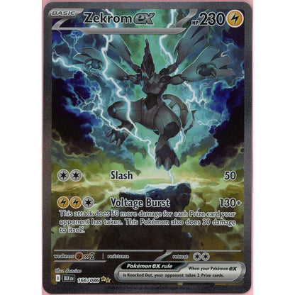 Pokemon Single: Zekrom ex 166/86 Black Bolt (2025) SIR Holo NM
