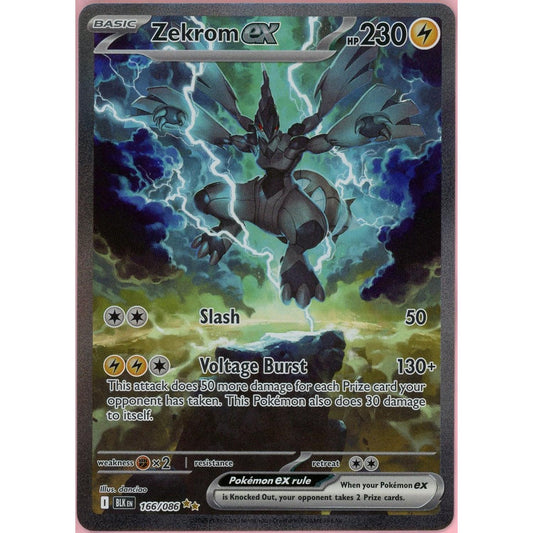 Pokemon Single: Zekrom ex 166/86 Black Bolt (2025) SIR Holo NM