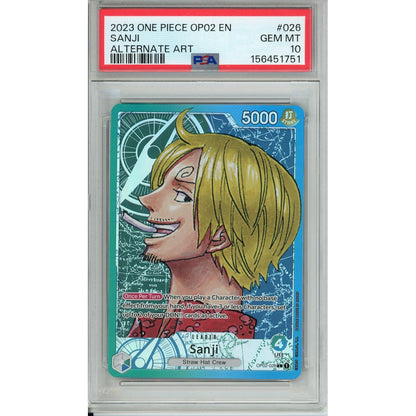 Pokemon Graded: Sanji OP02-026 Paramount War (2023) Leader Alt Art PSA 10