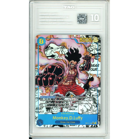 One Piece Graded: Monkey D. Luffy OP11-118 A Fist Of Divine Speed TAG 10