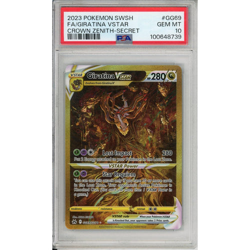 Pokemon Graded: Giratina VSTAR GG69/GG70 Crown Zenith (2023) Secret Gold Rare PSA 10