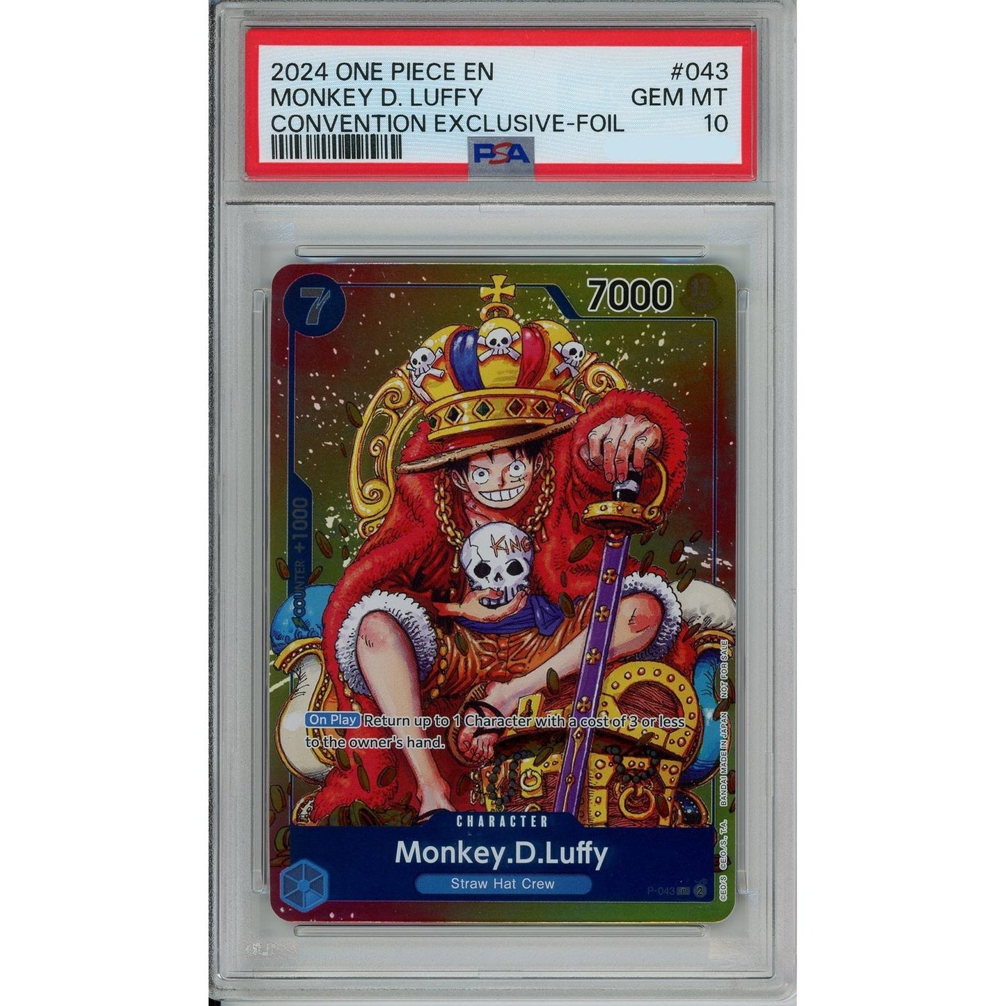 One Piece Graded: Monkey D. Luffy P-043 Convention Promo 2024 Foil PSA 10