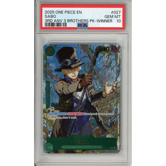 One Piece Graded: Sabo OP09-027 3rd Anniversary Winner Foil PSA 10