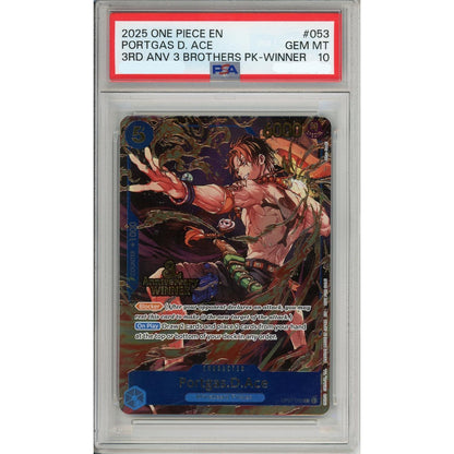 One Piece Graded: Portgas D. Ace OP07-053 3rd Anniversary Winner Foil PSA 10