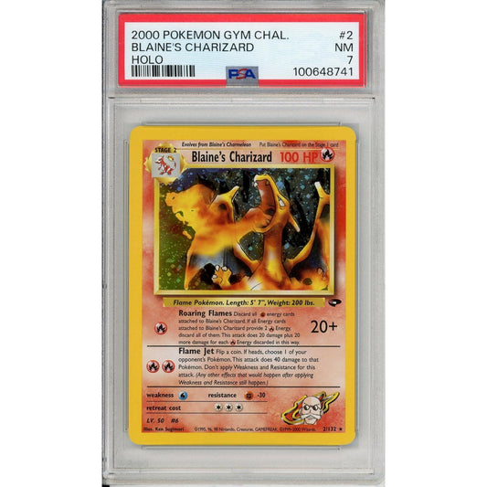 Pokemon Graded: Blaine's Charizard 2/132 Gym Challenge (2000) Holo PSA 7