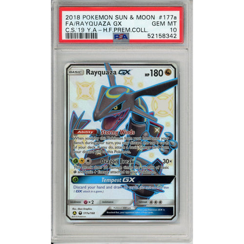 Pokemon Graded: Rayquaza GX 177a/168 Sun & Moon Celestial Storm (2018) Full Art Holo PSA 10