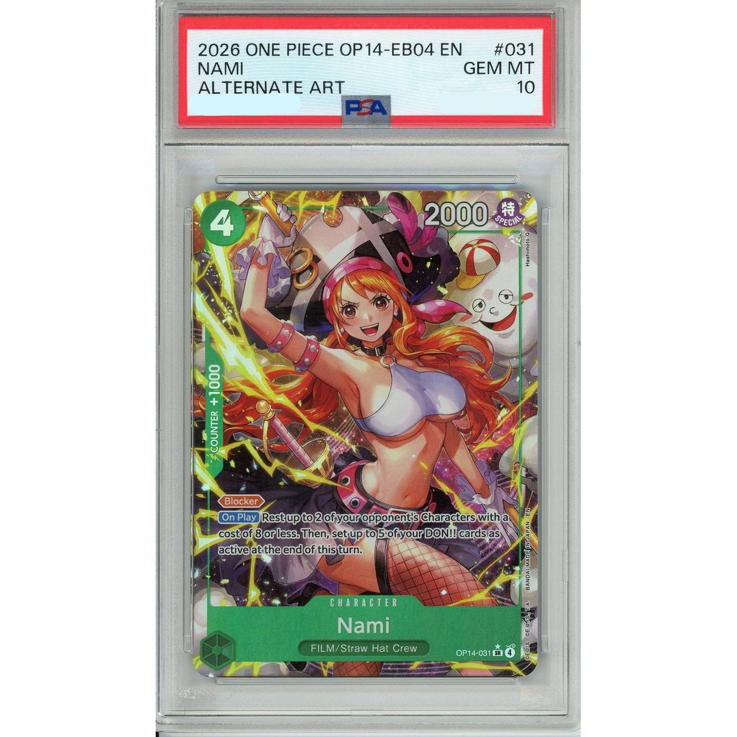 One Piece Graded: Nami OP14-031 Azure Sea's Seven Alternate Art PSA 10