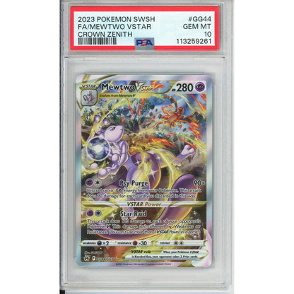 Pokemon Graded: Mewtwo VSTAR GG44/GG70 Crown Zenith (2023) Full Art Holo PSA 10