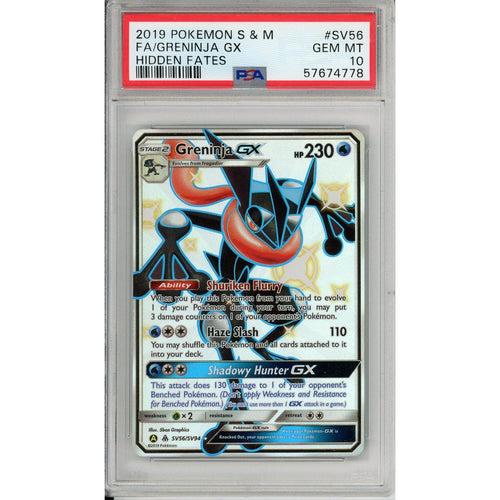 Pokemon Graded: Greninja GX SV56/SV94 Hidden Fates (2019) Full Art Holo PSA 10