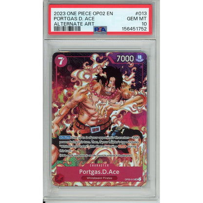 One Piece Graded: Portgas D. Ace OP02-013 Paramount War Alternate Art PSA 10