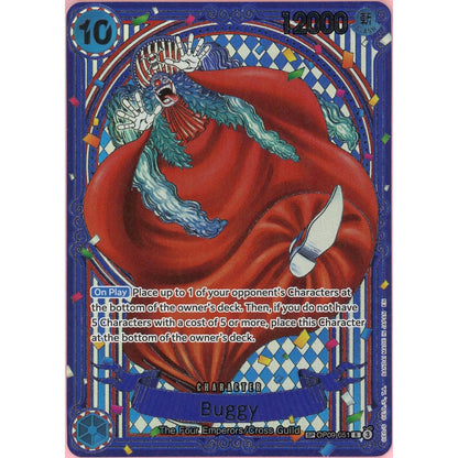 One Piece Single: Buggy Alt Art OP09-051 The Azure Seas Seven NM
