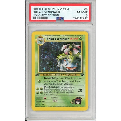 Pokemon Graded: Erika's Venusaur 1st Edition 4/132 Gym Challenge (2000) Holo PSA 8