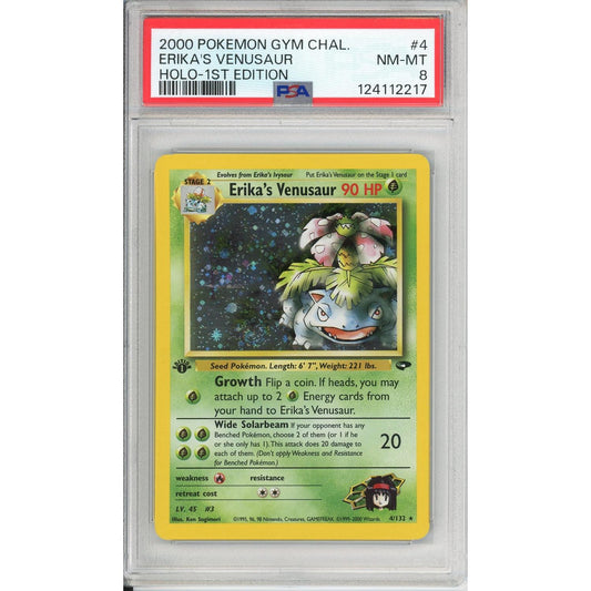 Pokemon Graded: Erika's Venusaur 1st Edition 4/132 Gym Challenge (2000) Holo PSA 8