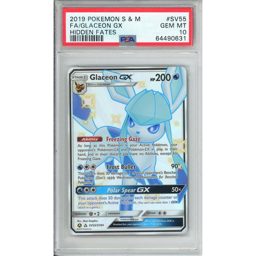 Pokemon Graded: Glaceon GX SV55/SV94 Hidden Fates (2019) Full Art Holo PSA 10