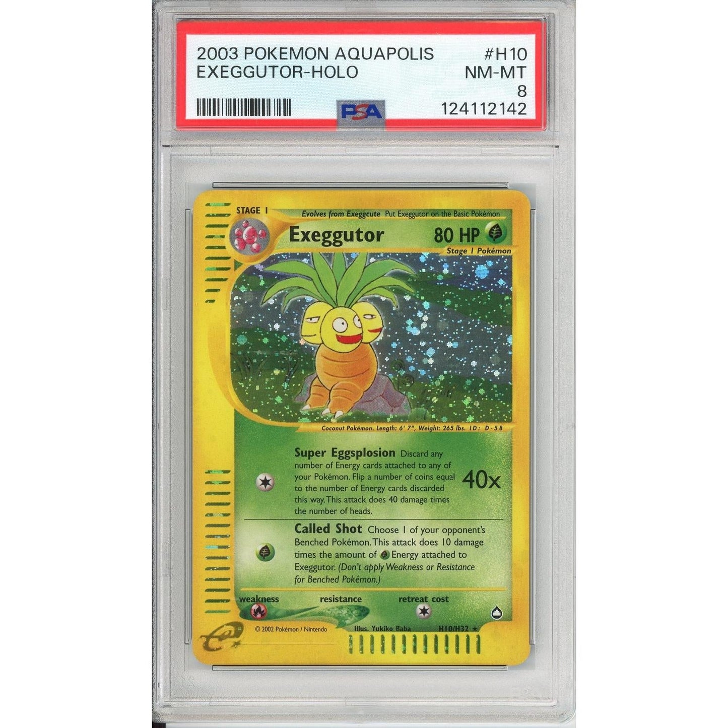 Pokemon Graded: Exeggutor H10/H32 Aquapolis (2003) Holo PSA 8