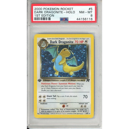 Pokemon Graded: Dark Dragonite 1st Edition 5/82 Team Rocket (2000) Holo PSA 8