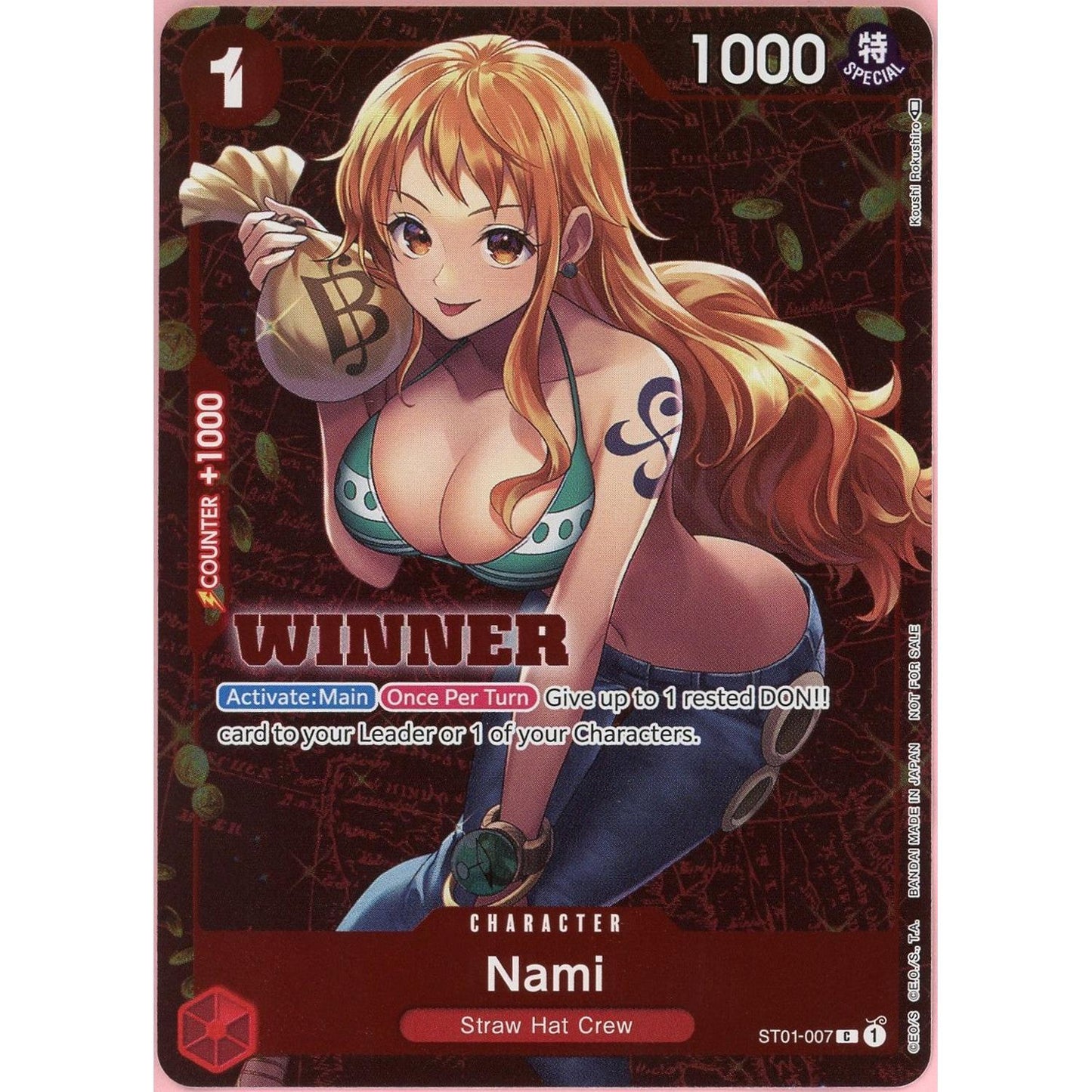 One Piece Single: Nami ST01-007 Tournament Pack Vol. 3 Winner LP