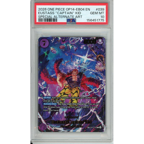 One Piece Graded: Eustass "Captain" Kid EB04-039 Special Alternate Art PSA 10