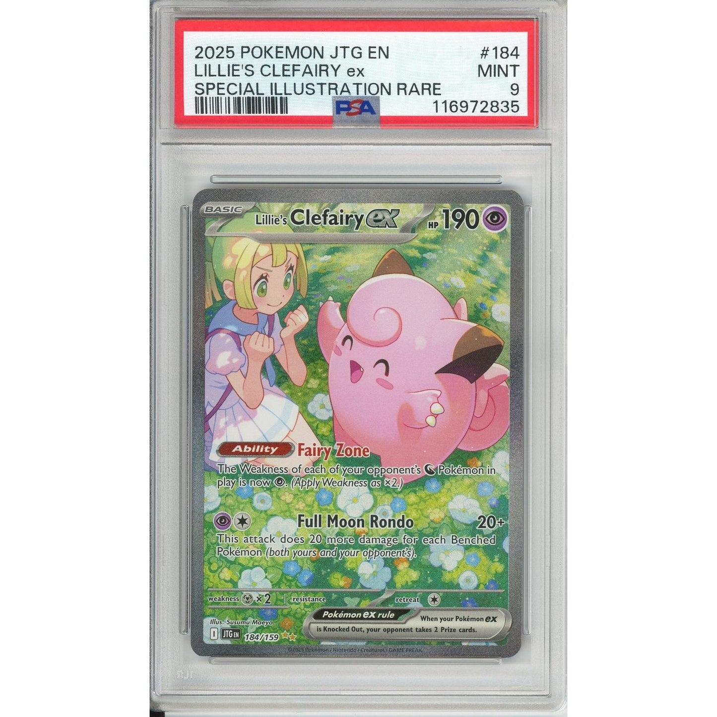 Pokemon Graded: Lillie's Clefairy ex 184/159 Journey Together (2025) SIR Holo PSA 9