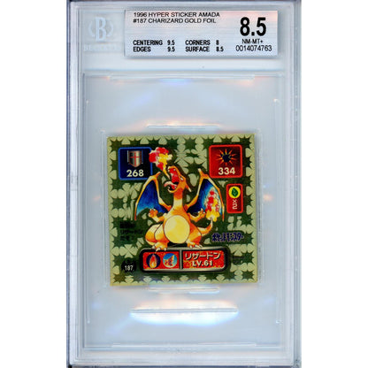 Pokemon Graded: Charizard Gold Foil #187 Hyper Sticker Amads (1996) Beckett 8.5
