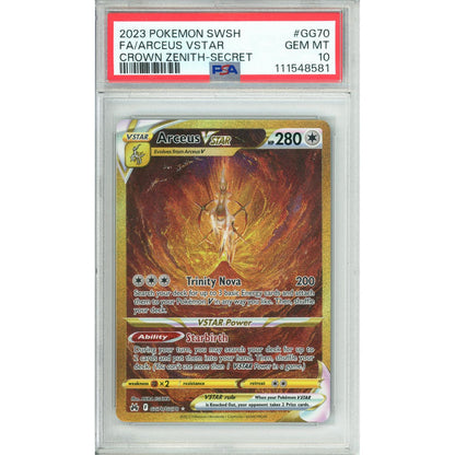 Pokemon Graded: Arceus VSTAR GG70/GG70 Crown Zenith (2023) Gold Secret Rare PSA 10