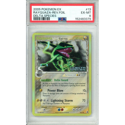 Pokemon Graded: Rayquaza 13/113 Delta Species (2005) Reverse Foil PSA 6