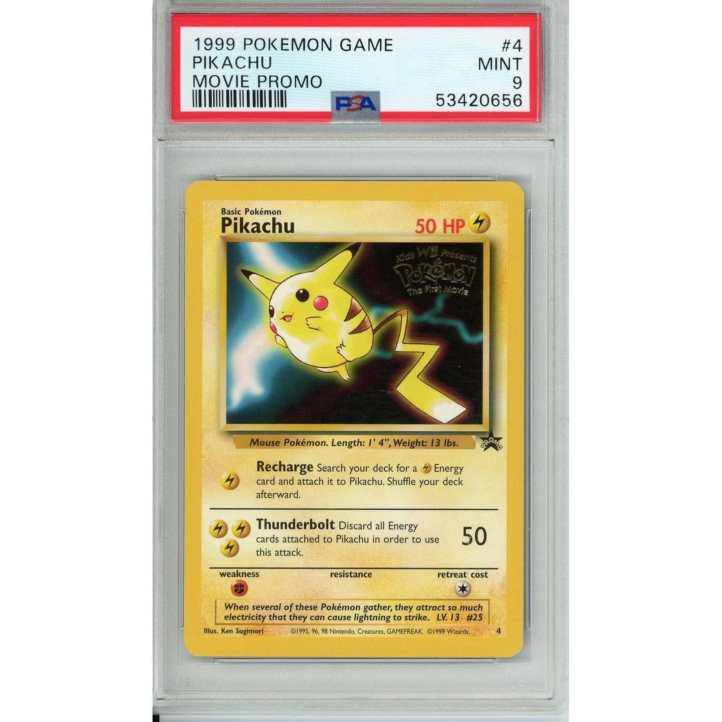 Pokemon Graded: Pikachu #4 Movie Promo (1999) Stamped PSA 9
