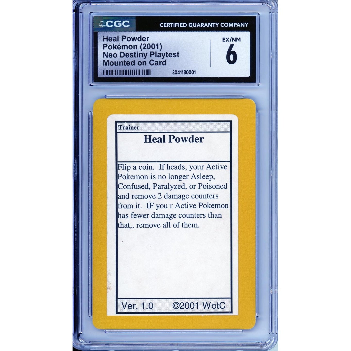 Pokemon Graded: Heal Powder Neo Destiny Playtest (2001) CGC 6