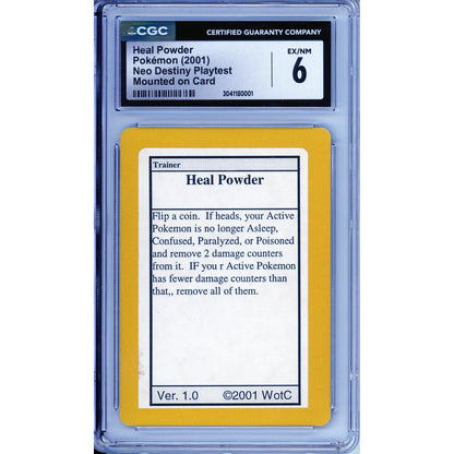 Pokemon Graded: Heal Powder Neo Destiny Playtest (2001) CGC 6