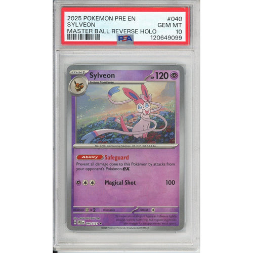 Pokemon Graded: Sylveon Master Ball 40/131 Prismatic Evolutions (2025) Reverse Holo PSA 10