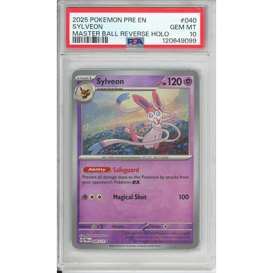 Pokemon Graded: Sylveon Master Ball 40/131 Prismatic Evolutions (2025) Reverse Holo PSA 10