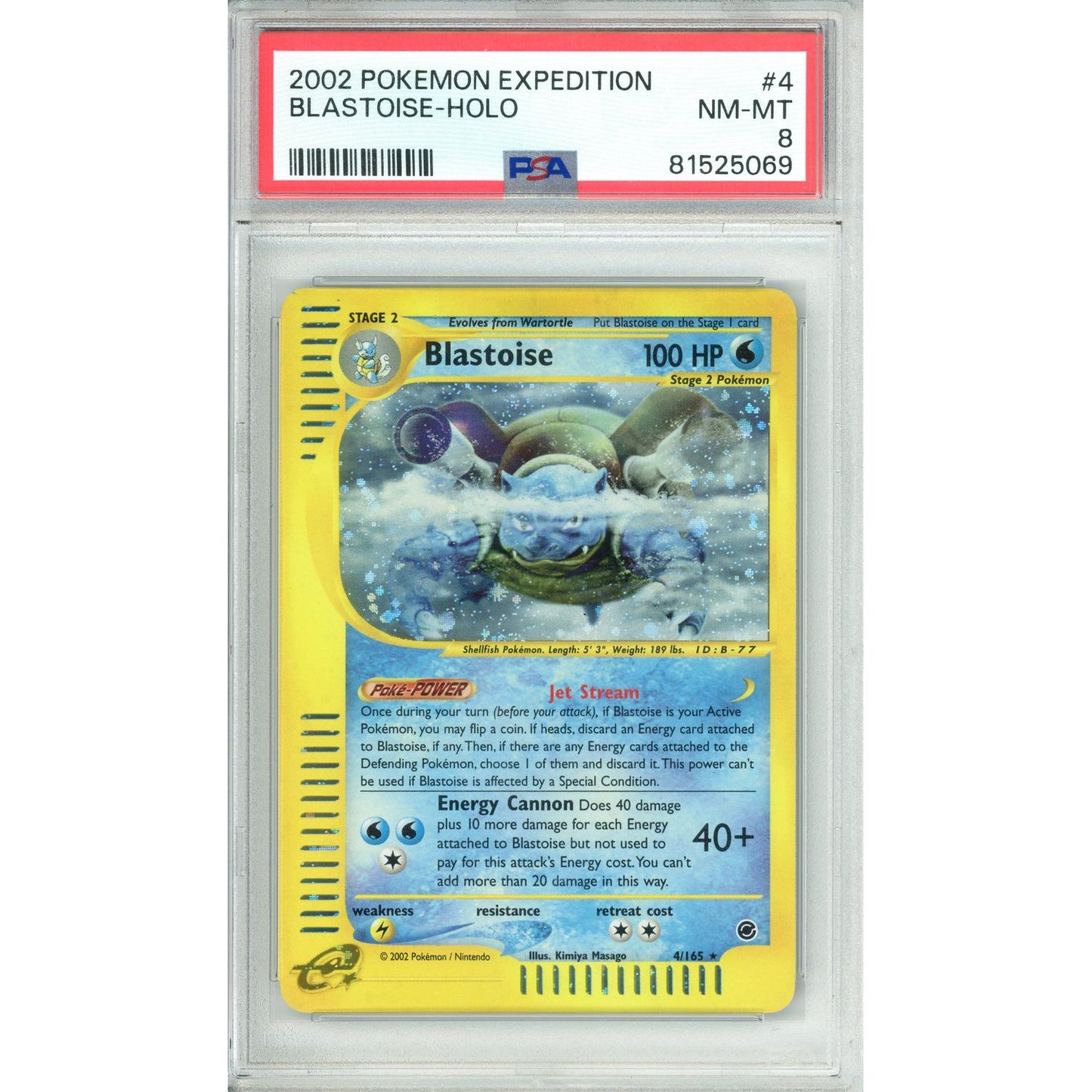 Pokemon Graded: Blastoise 4/165 Expedition (2002) Holo PSA 8