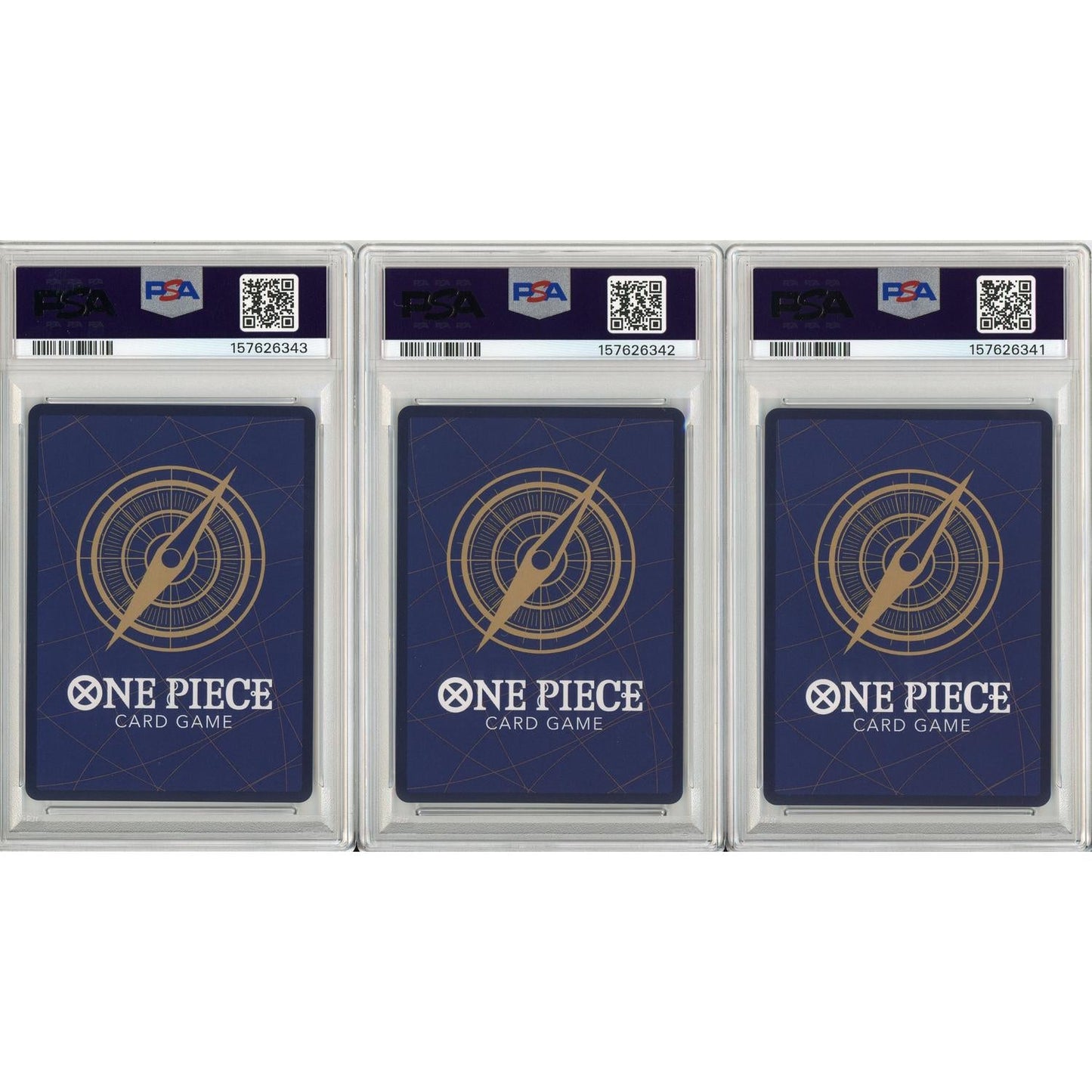 One Piece Graded: Nico Robin #111, Nami #112, Jewelry Bonney #113 Heroines Battle Pack Winner Sequential Set of 3 PSA 10