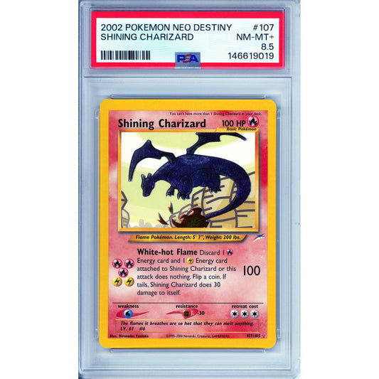 Pokemon Graded: Shining Charizard 107/105 Neo Destiny (2002) PSA 8.5