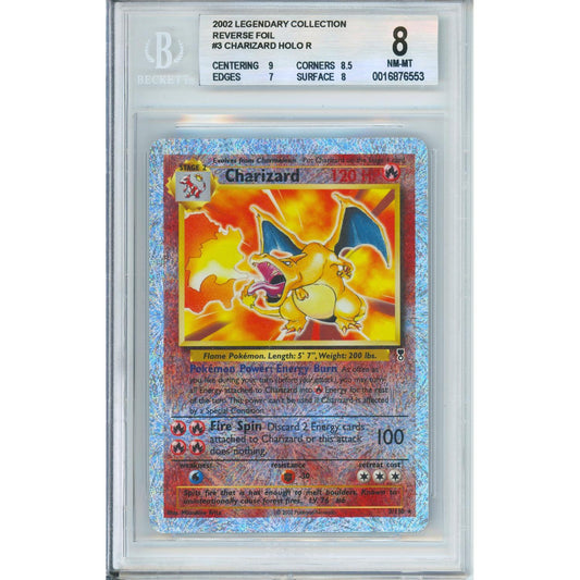 Pokemon Graded: Charizard 3/110 Legendary Collection (2002) Reverse Foil Beckett 8