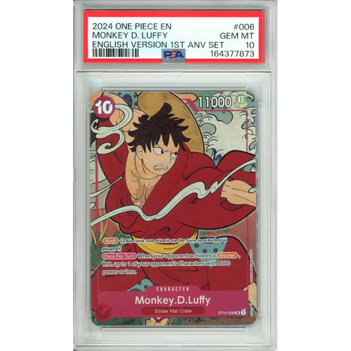 One Piece Graded: Monkey D. Luffy ST10-006 1st Anniversary Set PSA 10