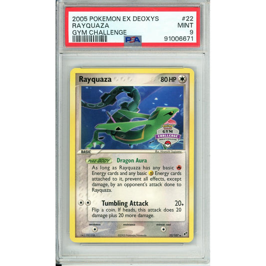 Pokemon Graded: Rayquaza 21/107 Gym Challange (2005) PSA 9