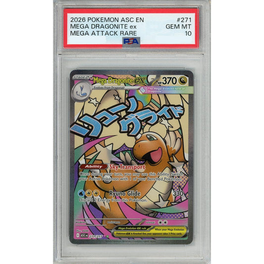Pokemon Graded: Mega Dragonite ex 271/271 Ascended Heroes (2026) Mega Rare PSA 10