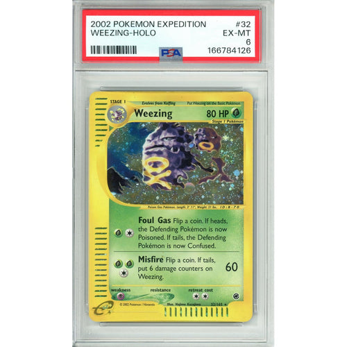 Pokemon Graded: Weezing 32/165 Expedition (2002) Holo PSA 6