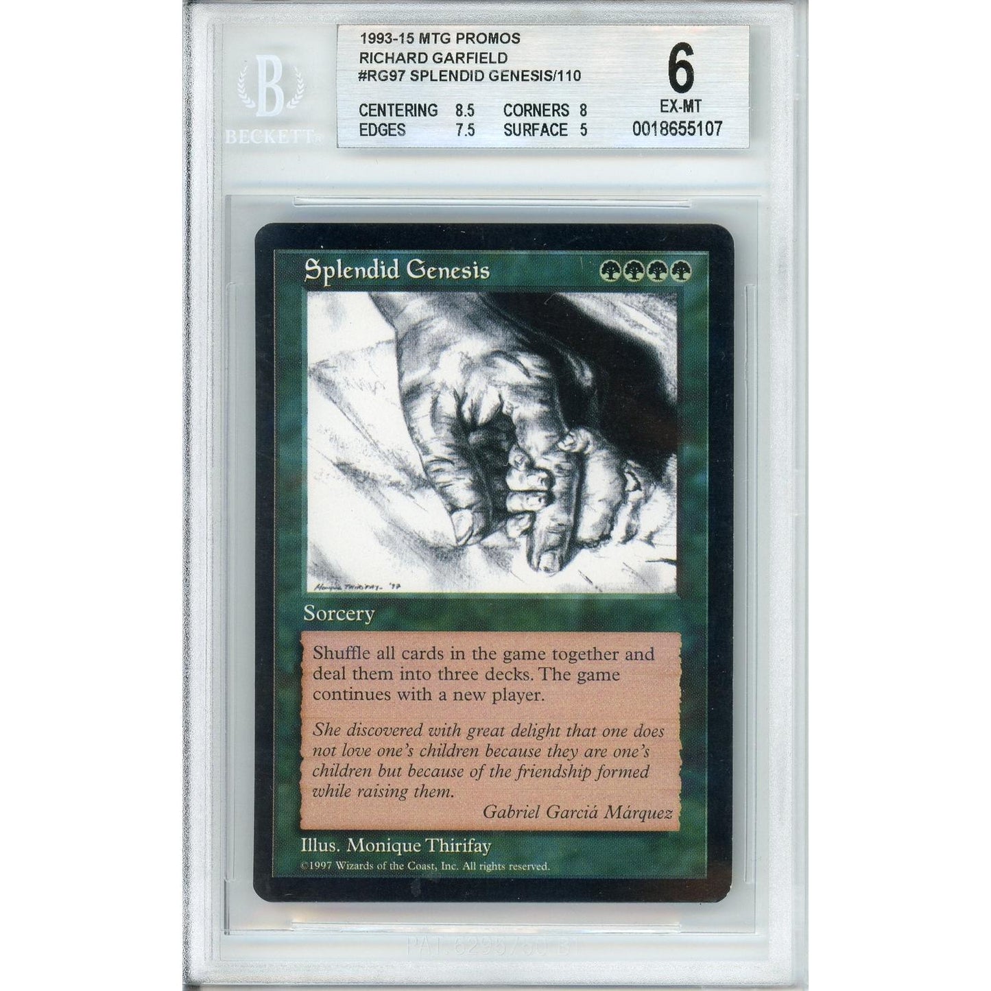 MTG Graded: Splendid Genesis #RG97 Richard Garfield Event (2015) Beckett 6