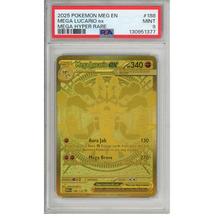 Pokemon Graded: Mega Lucario ex 188/132 Mega Evolutions (2025) Holo PSA 9