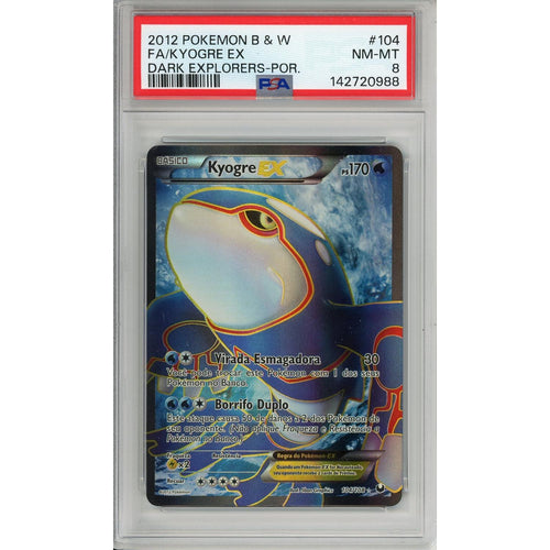 Pokemon Graded: Kyogre EX 104/108 Dark Explorers (2012) Full Art Holo PSA 8