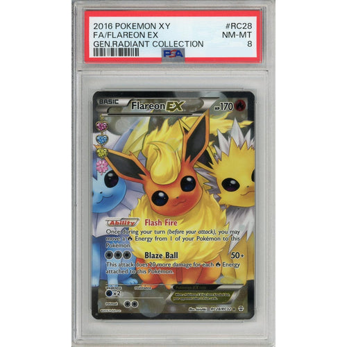 Pokemon Graded: Flareon EX RC28/RC32 Generations Radiant Collection (2016) Holo PSA 8