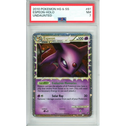 Pokemon Graded: Espeon 81/90 Undaunted (2010) Holo PSA 7