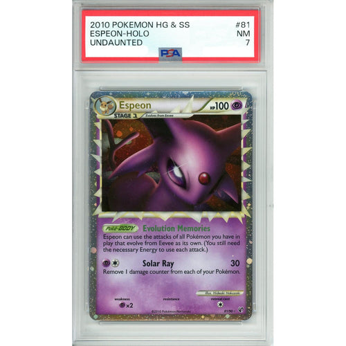 Pokemon Graded: Espeon 81/90 Undaunted (2010) Holo PSA 7