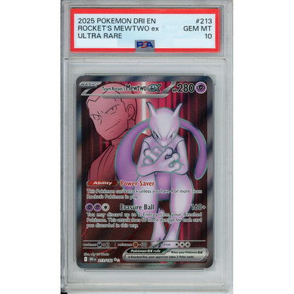 Pokemon Graded: Team Rocket's Mewtwo ex 213/182 Destined Rivals (2025) Full Art Holo PSA 10