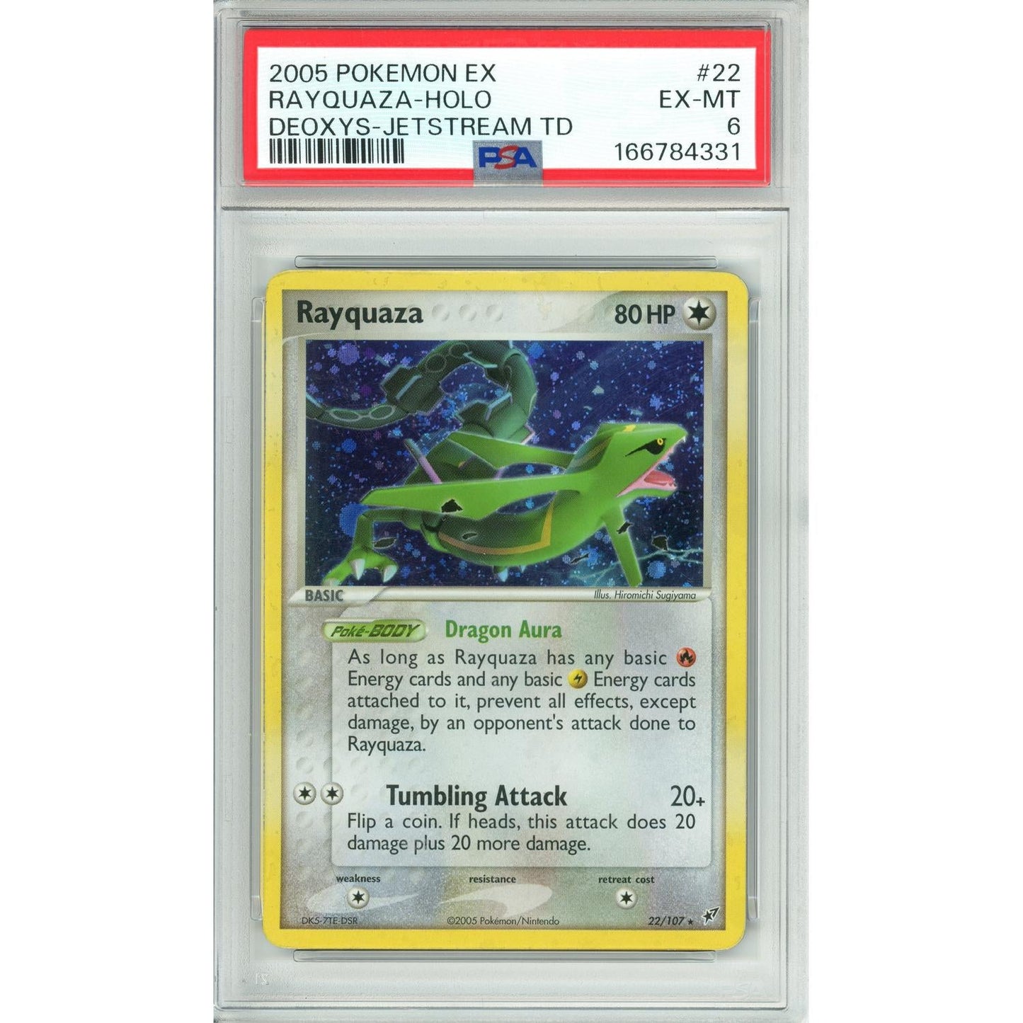 Pokemon Graded: Rayquaza 22/107 Deoxys (2005) Holo PSA 6