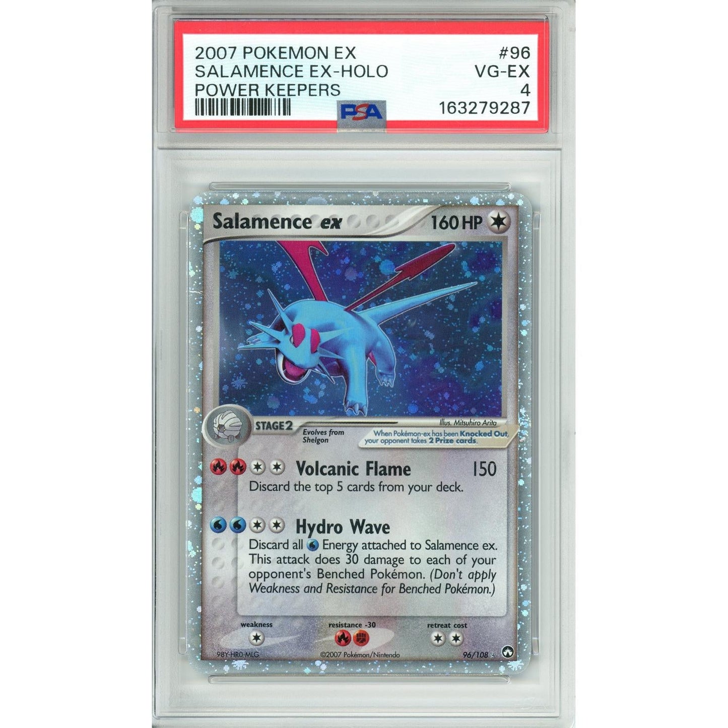 Pokemon Graded: Salamence ex 96/108 Power Keepers (2007) Holo PSA 4